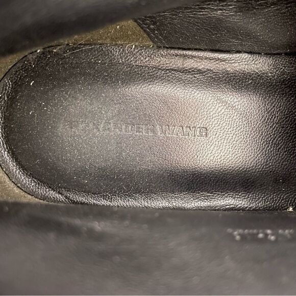 Alexander Wang Black Leather Lace Up Low Boot Shoes - Picture 8 of 9